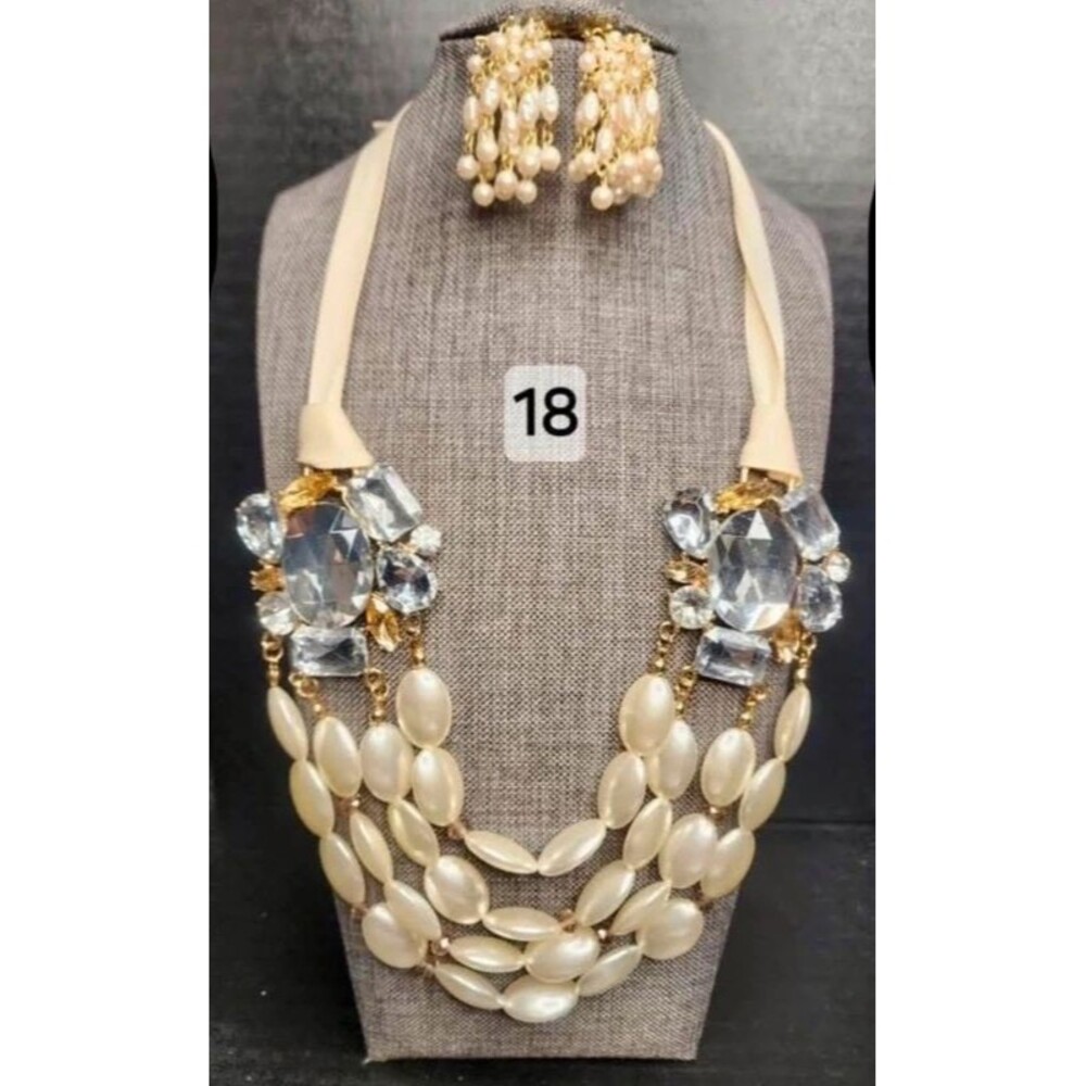 Three-strand statement necklace